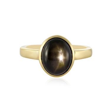 Schwarzer Stern-Saphir-Silberring
