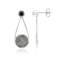 Boucles d'oreilles en argent et Météorite d'Alétaï