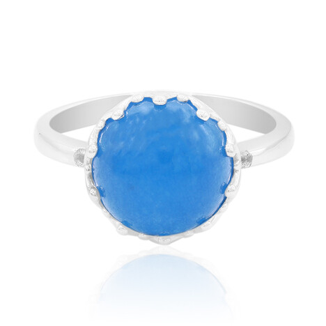 Blaue Jade-Silberring
