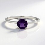 Anello in argento con Ametista Zambiana