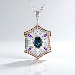 Collana in argento con Topazio Blu Londra