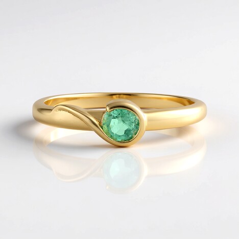 Anello in argento con Smeraldo Russo (Adela Silber)