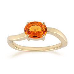 Gouden ring met een Ban Ka Cha oranje Saffier