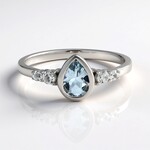 Zilveren ring met een Braziliaanse Aquamarijn