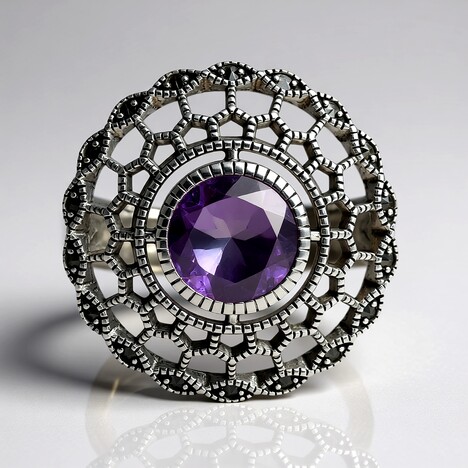 Bague en argent et Améthyste (Annette classic)
