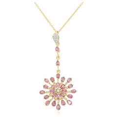 Nicht erhitzter Padparadscha-Saphir-Goldhalskette (AMAYANI)