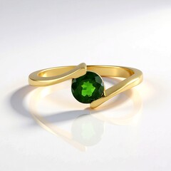 Anello in argento con Diopside Russo