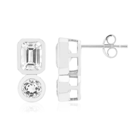 Weißer Kunzit-Silberohrringe (Pallanova)