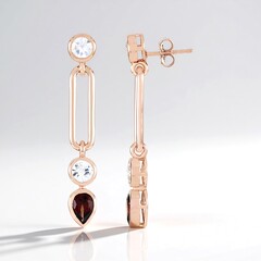 Orecchini in argento con Zircone Rosa (Adela Silber)