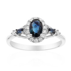 Gouden ring met een Blauwe Ceylon saffier