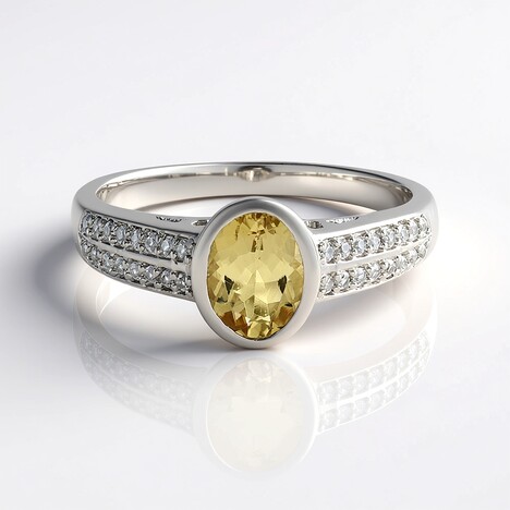 Anello in argento con Berillo Giallo