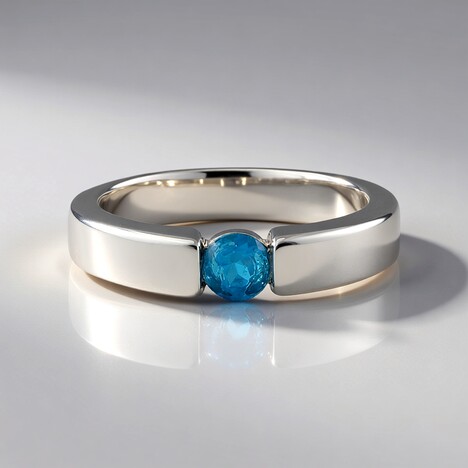 Anello in argento con Apatite Blu Neon