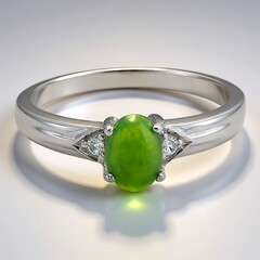 Anello in argento con Crisoprasio Imperiale