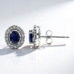 Orecchini in oro con Zaffiro Ceylon Blu