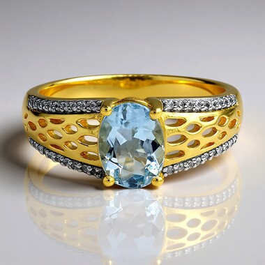 Anello in oro con Acquamarina Medina