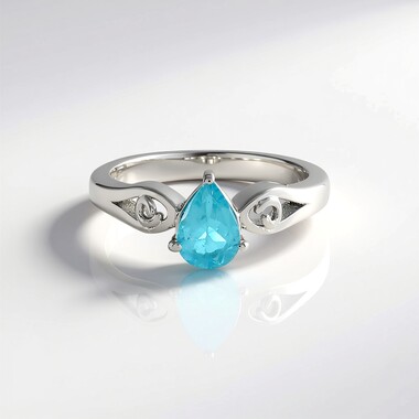 Blauer Apatit-Silberring