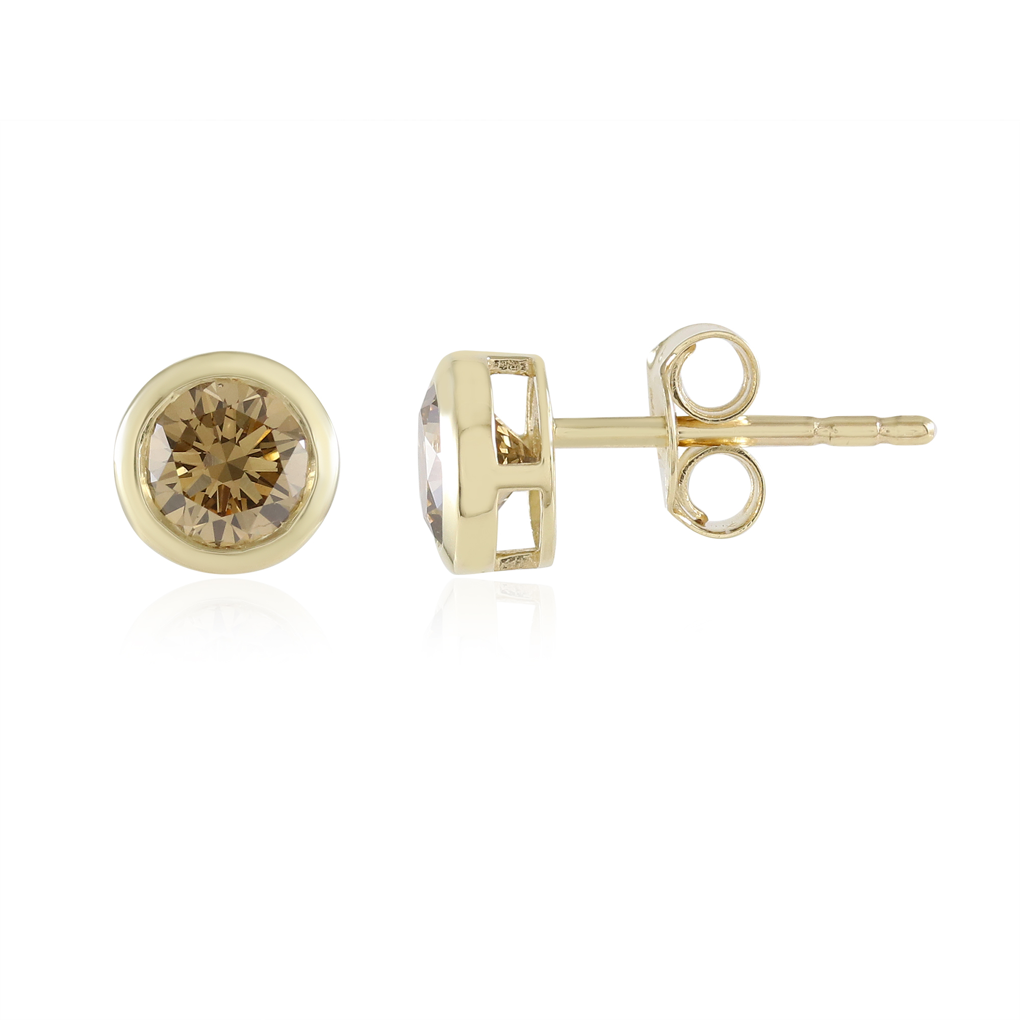 Orecchini in cristallo color champagne placcati in oro: orecchini Orecchini in cristallo color champagne placcati in oro: orecchini