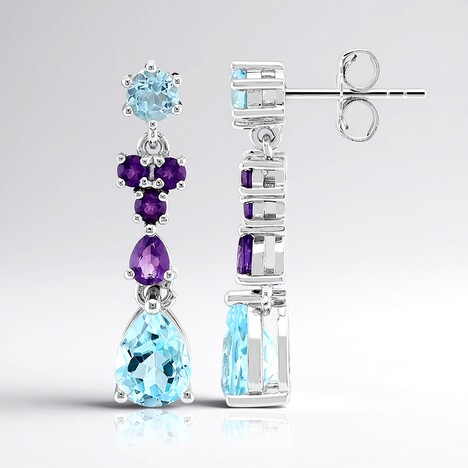 Orecchini in argento con Topazio Blu Cielo