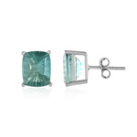 Zilveren oorbellen met Groene Fluorieten