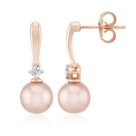 Orecchini in argento con Perla Ming Porpora (TPC)