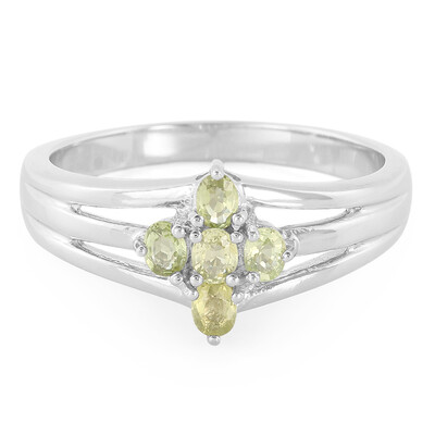 Anello placcato in platino con Tormalina Cuprian