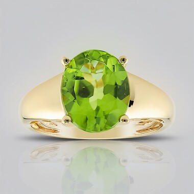 Anello in oro con Peridoto Dashihe  (CIRARI)