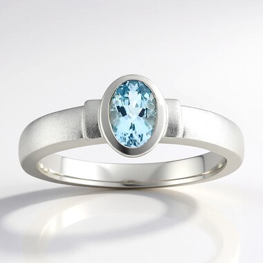 Zilveren ring met een Santa Maria-aquamarijn