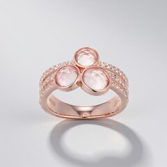 Anello in argento con Quarzo Rosa (Adela Silber)