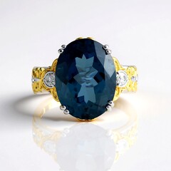 Anello in argento con Topazio Blu Londra