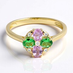 Anello in oro con Zaffiro Rosa