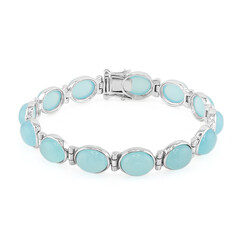 Aqua Chalcedony Silver Bracelet