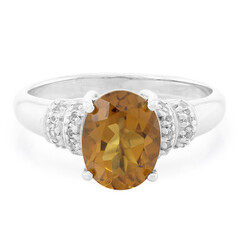 Anello in argento con Quarzo Cognac
