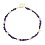 Zambian Amethyst Silver Necklace (Riya)