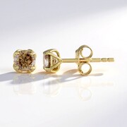 Orecchini in oro con Diamante Champagne I2 (de Melo Gold)