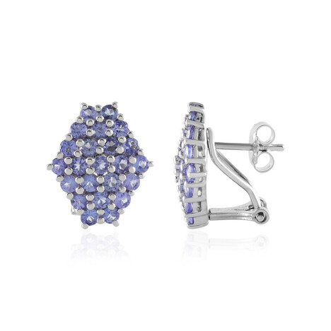 Zilveren oorbellen met tanzanieten