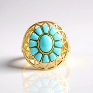 Zilveren ring met een Sleeping Beauty Turkoois (Faszination Türkis)