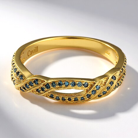 Anello placcato in oro con Diamante Fancy