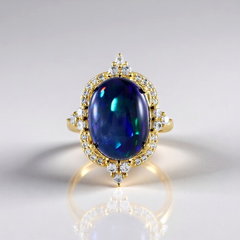Anello in argento con Opale Mezezo (Adela Silber)