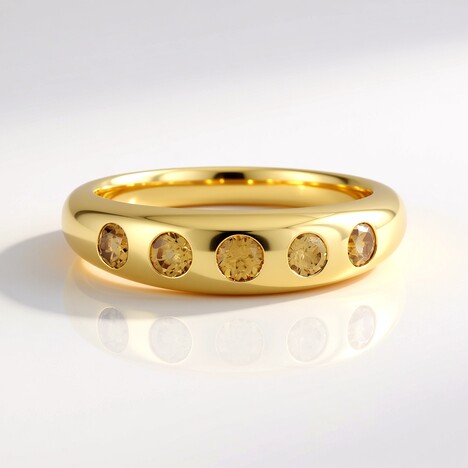 Anello in argento con Zircone Cognac (Adela Silber)