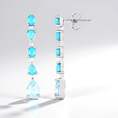 Orecchini in argento con Topazio Blu Cielo (Faszination Türkis)