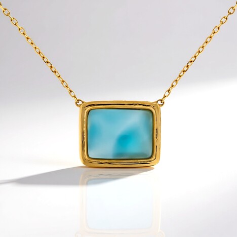 Collana in oro con Larimar