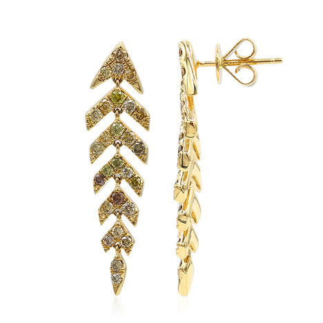 SI2 Fancy-Brillant-Goldohrringe (CIRARI)