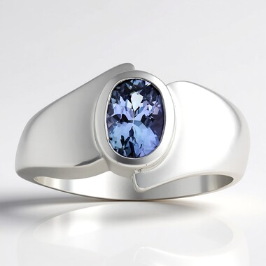 Unheated Tanzanite Silver Ring (Pallanova)