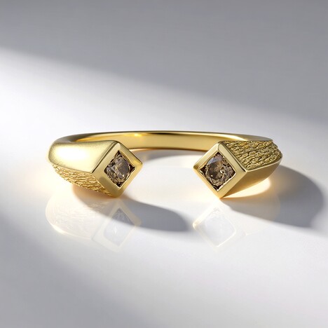 Anello in oro con Diamante Champagne I2 (de Melo Gold)