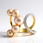 Anello in argento con Perla d'Acqua Dolce Pesca (TPC)