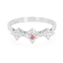 Zilveren ring met een Padparadscha saffier