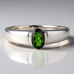 Anello in argento con Diopside Russo