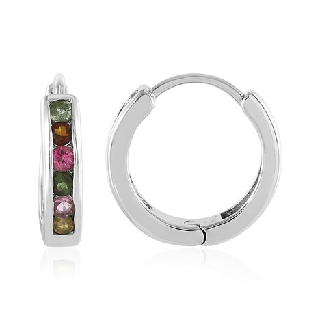 Zilveren oorbellen met toermalijnen