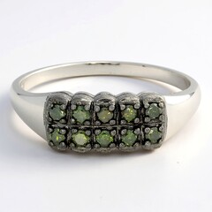 Anello placcato in platino con Diamante Fancy