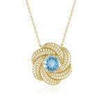 Collana in argento con Topazio Blu Svizzero (Ornaments by de Melo)